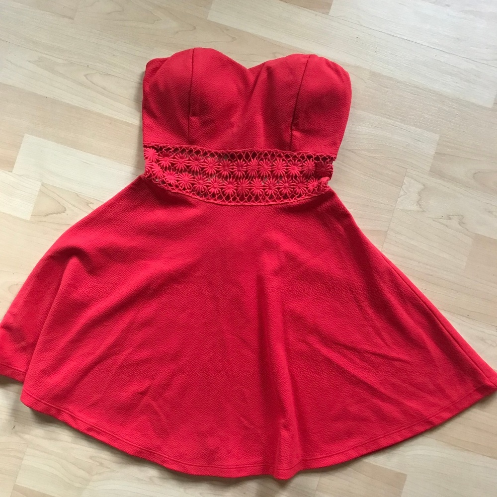 Coral Strapless Dress